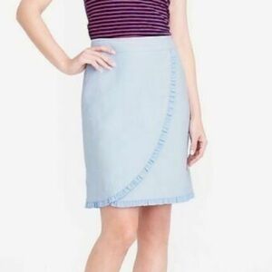 J.Crew Oxford Ruffle Pencil Skirt - Sz 8
